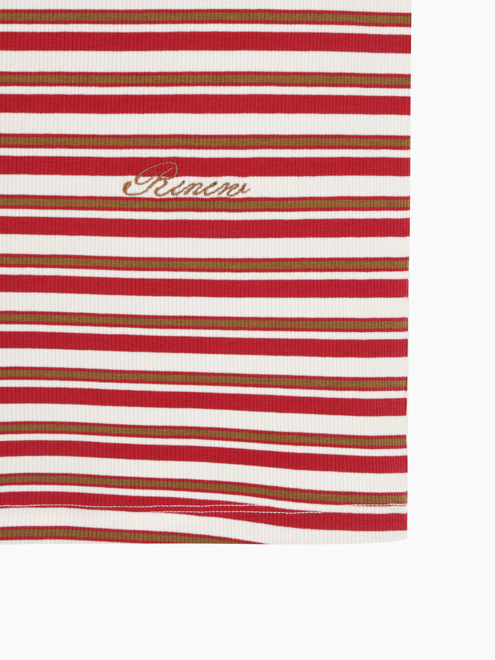Red striped t-shirt - sisley k short sleeve t-shirt - Red | Sisley K image number 4